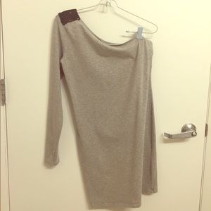 Off the shoulder grey mini